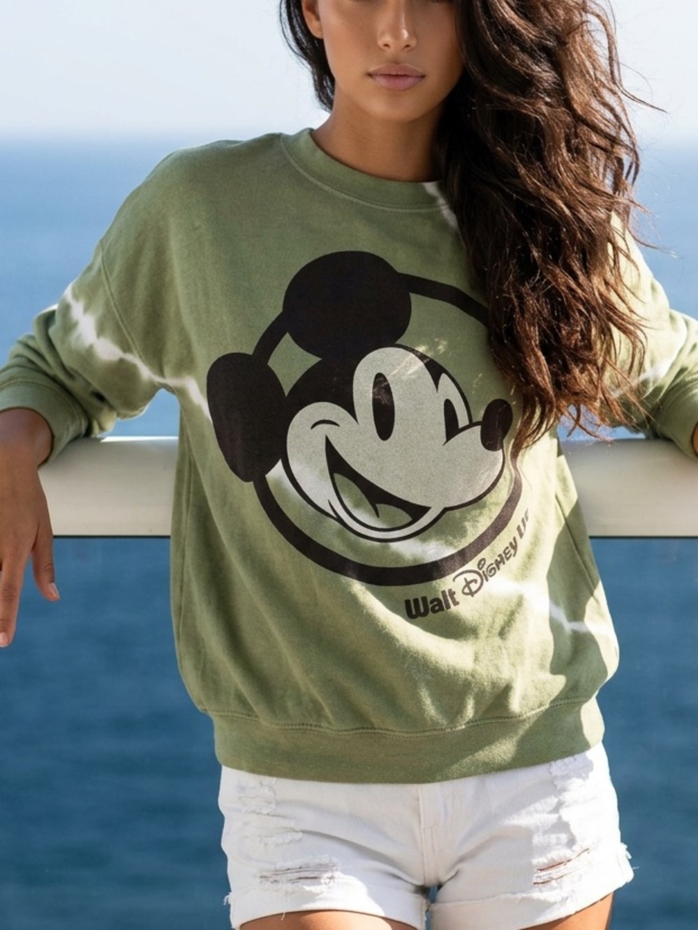NWT Disney Tie Dye Green Sweatshirt